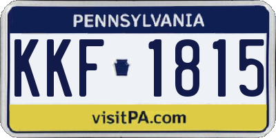 PA license plate KKF1815
