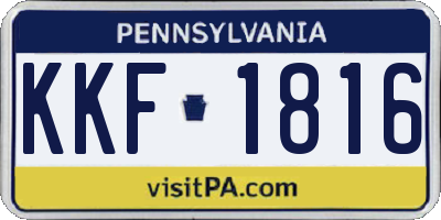PA license plate KKF1816