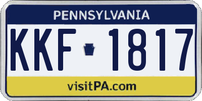 PA license plate KKF1817