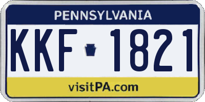 PA license plate KKF1821