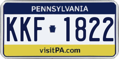 PA license plate KKF1822
