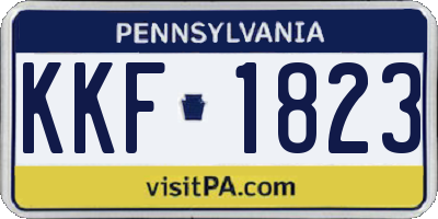 PA license plate KKF1823