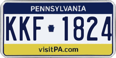 PA license plate KKF1824