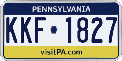 PA license plate KKF1827