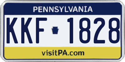 PA license plate KKF1828