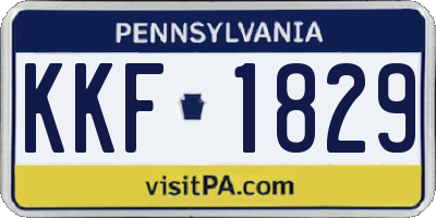 PA license plate KKF1829