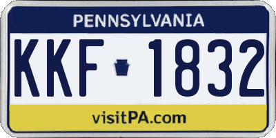 PA license plate KKF1832