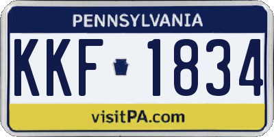 PA license plate KKF1834