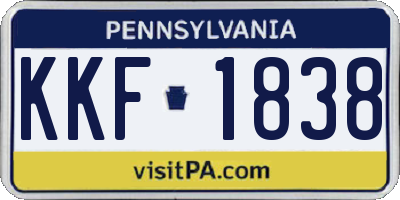 PA license plate KKF1838