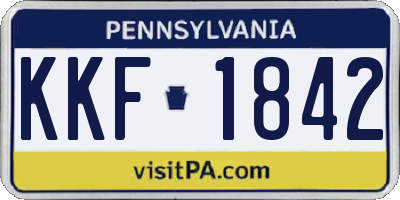 PA license plate KKF1842
