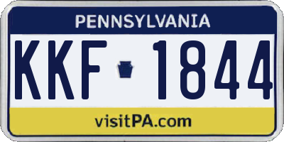 PA license plate KKF1844