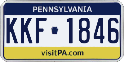 PA license plate KKF1846