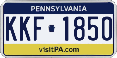 PA license plate KKF1850