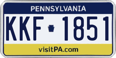 PA license plate KKF1851