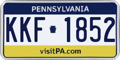PA license plate KKF1852