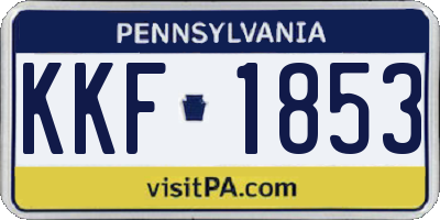 PA license plate KKF1853