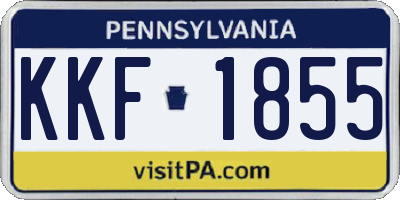 PA license plate KKF1855