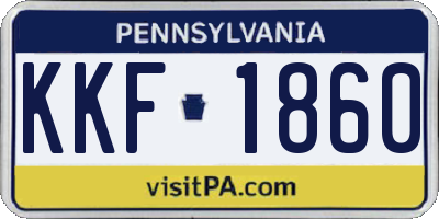 PA license plate KKF1860