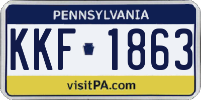 PA license plate KKF1863