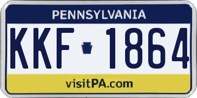 PA license plate KKF1864