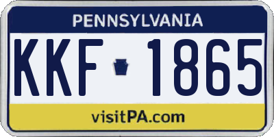 PA license plate KKF1865