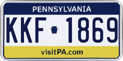 PA license plate KKF1869