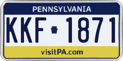 PA license plate KKF1871