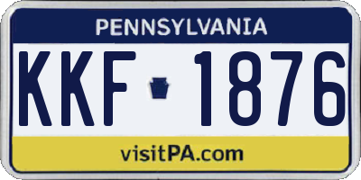 PA license plate KKF1876