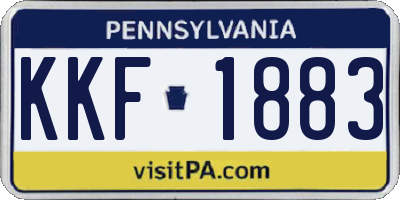 PA license plate KKF1883