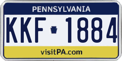 PA license plate KKF1884