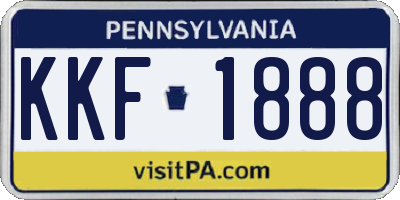 PA license plate KKF1888