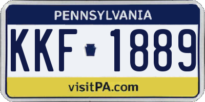 PA license plate KKF1889