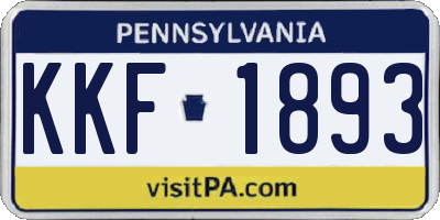PA license plate KKF1893