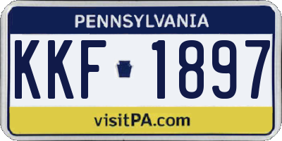 PA license plate KKF1897