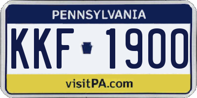 PA license plate KKF1900