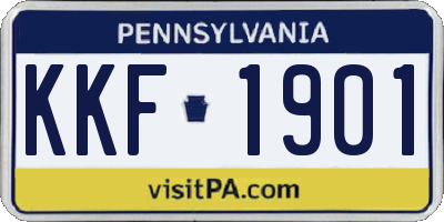PA license plate KKF1901