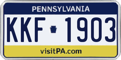 PA license plate KKF1903