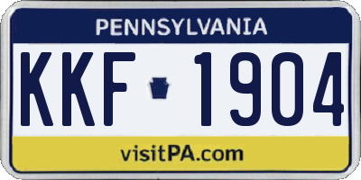PA license plate KKF1904