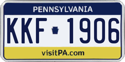 PA license plate KKF1906