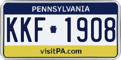 PA license plate KKF1908