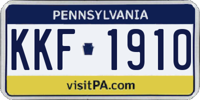 PA license plate KKF1910