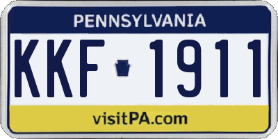 PA license plate KKF1911