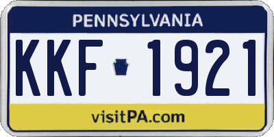 PA license plate KKF1921