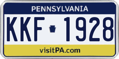 PA license plate KKF1928
