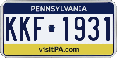 PA license plate KKF1931