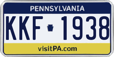 PA license plate KKF1938
