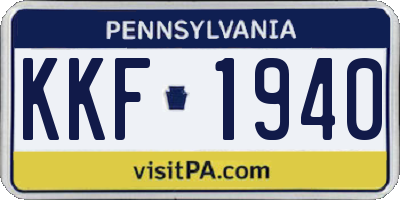 PA license plate KKF1940