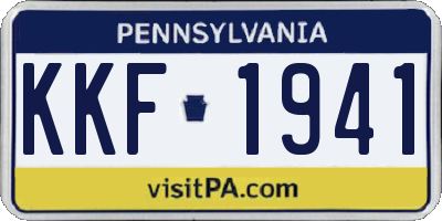 PA license plate KKF1941