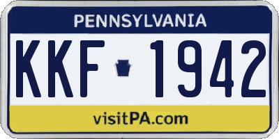 PA license plate KKF1942