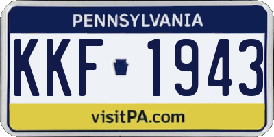 PA license plate KKF1943